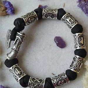 Silver and Black Men's Bracelet